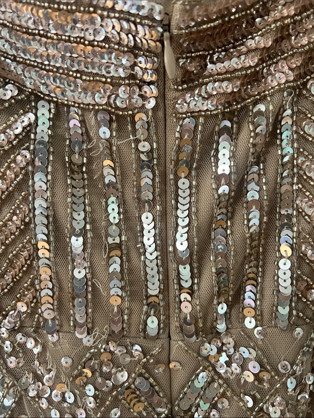 Adrianna Papell Rose Gold Sequin Prom Gown - Picture 5 of 7